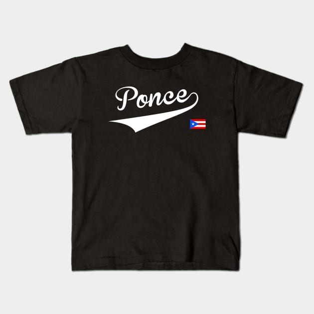 Ponce Puerto Rico Puerto Rican Baseball Kids T-Shirt by PuertoRicoShirts